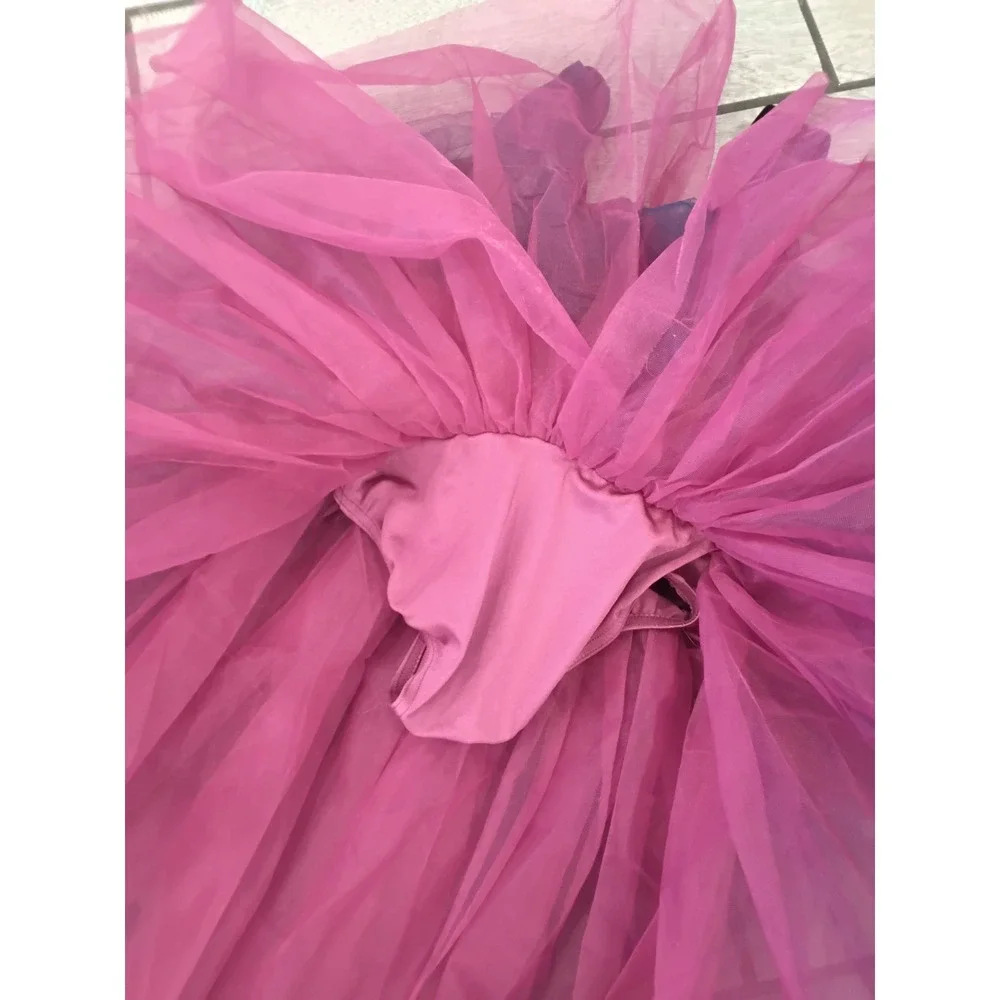 Weissman Kids IC‎ Purple Blue Velvet Flocked Tutu Dance Costume Leotard Dress